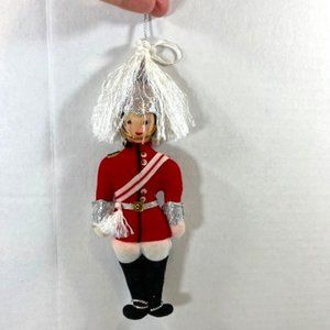 Queen's Guard Embroidered Felt Christmas Tree Ornament Handmade 7"